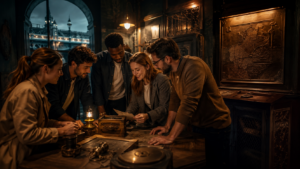 Équipe en pleine activité de team building à Paris dans une ambiance immersive et collaborative