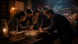 groupe d’amis cherchant la meilleure activité de groupe à Paris dans une ambiance immersive