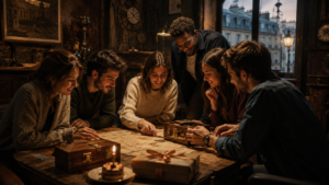 groupe d’amis cherchant une activité d’anniversaire à Paris en intérieur