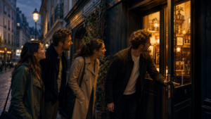 Groupe d’amis cherchant une activité originale à Paris dans une ambiance immersive et mystérieuse